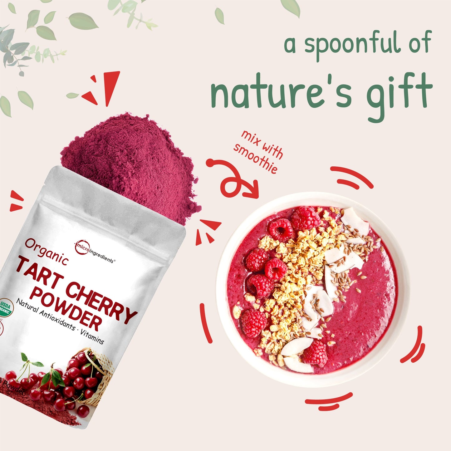 Micro Ingredients Organic Tart Cherry Powder - 4 oz