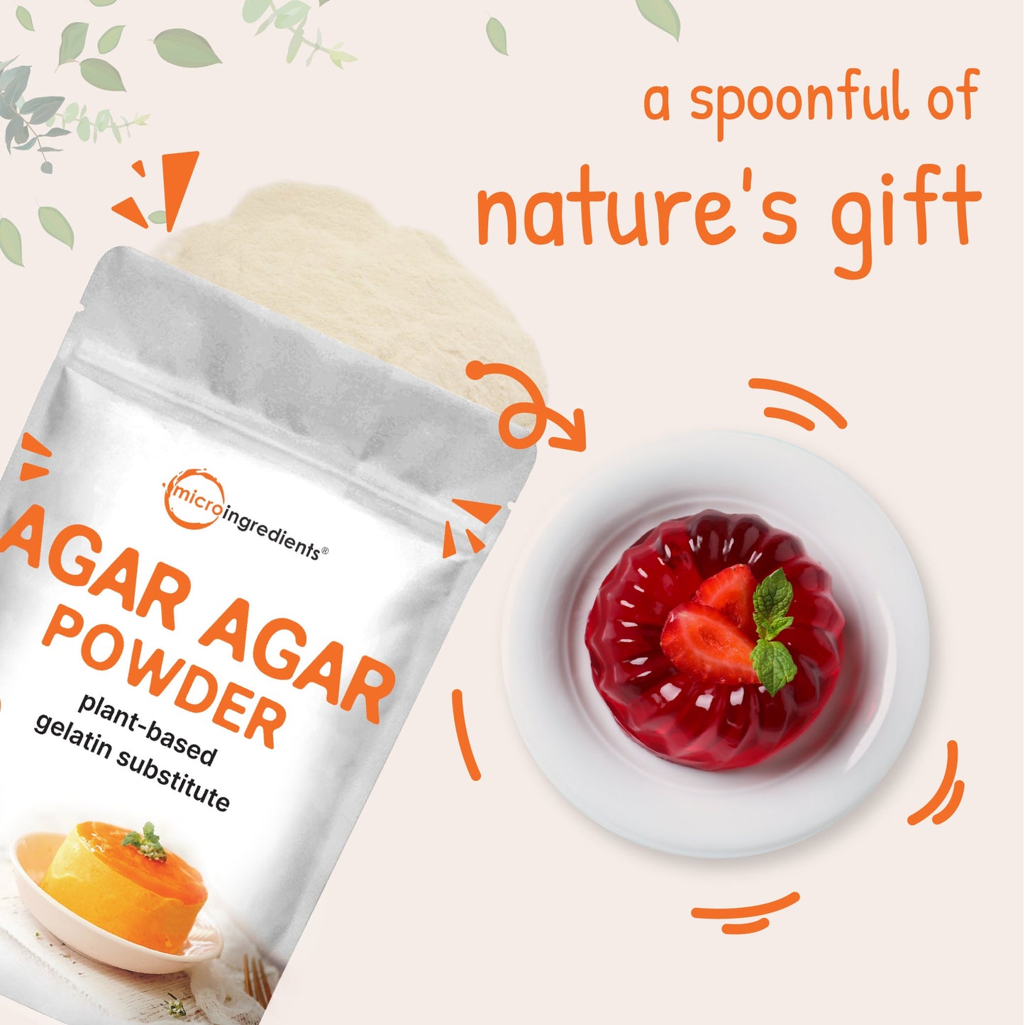 Micro Ingredients Agar Agar Powder, 1 Pound