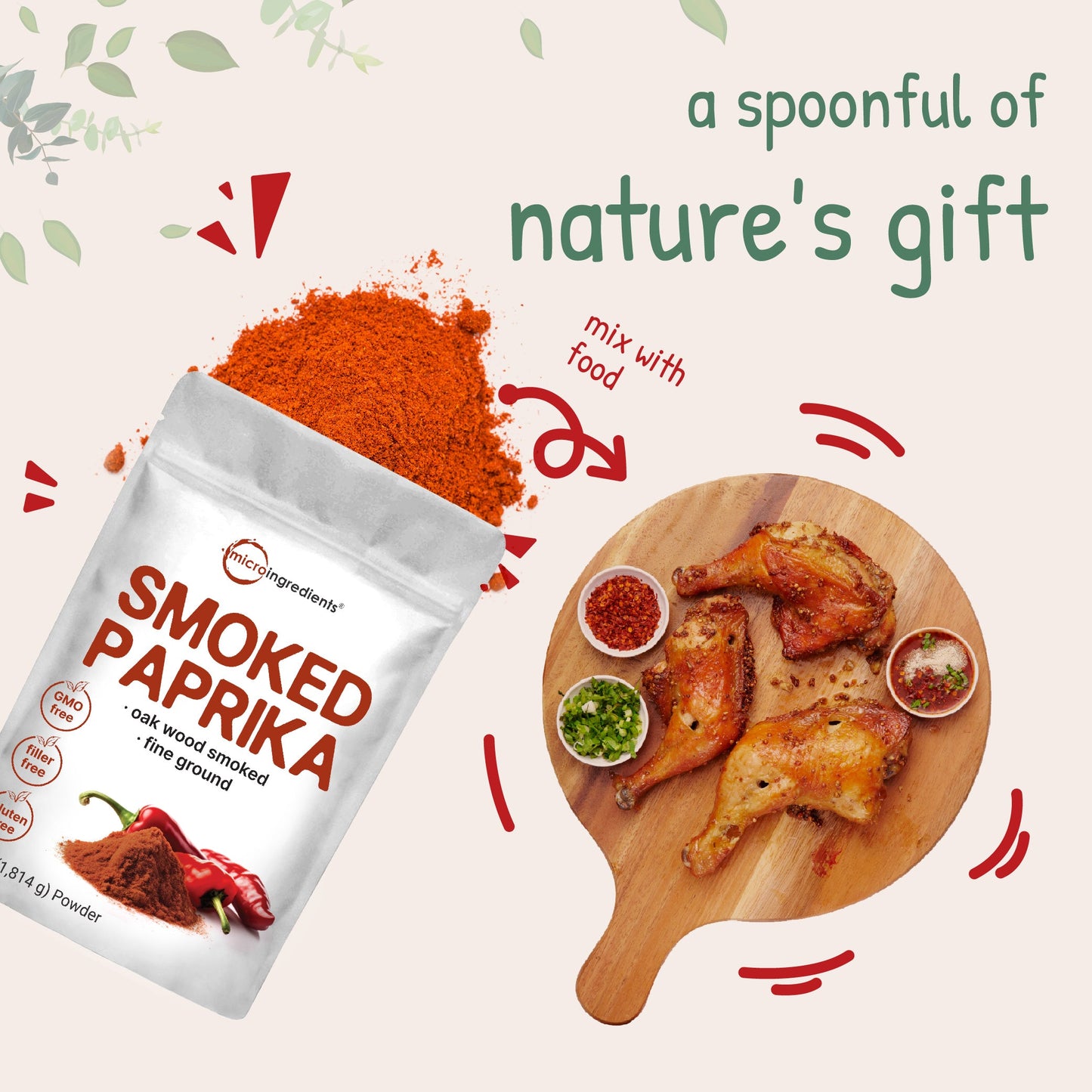 Micro Ingredients Smoked Paprika Powder - Authentic Spanish Flavor, 64 Ounce