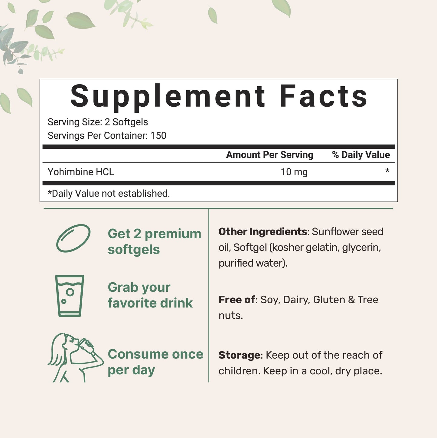 Micro Ingredients Yohimbine Softgels, 300 counts