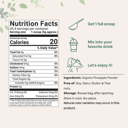 Micro Ingredients Organic Pineapple Powder-Rich in Vitamins