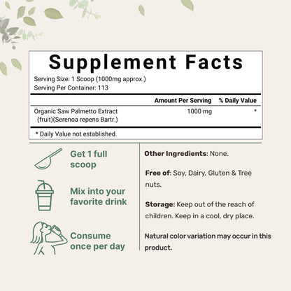 Micro Ingredients Organic Saw Palmetto Powder