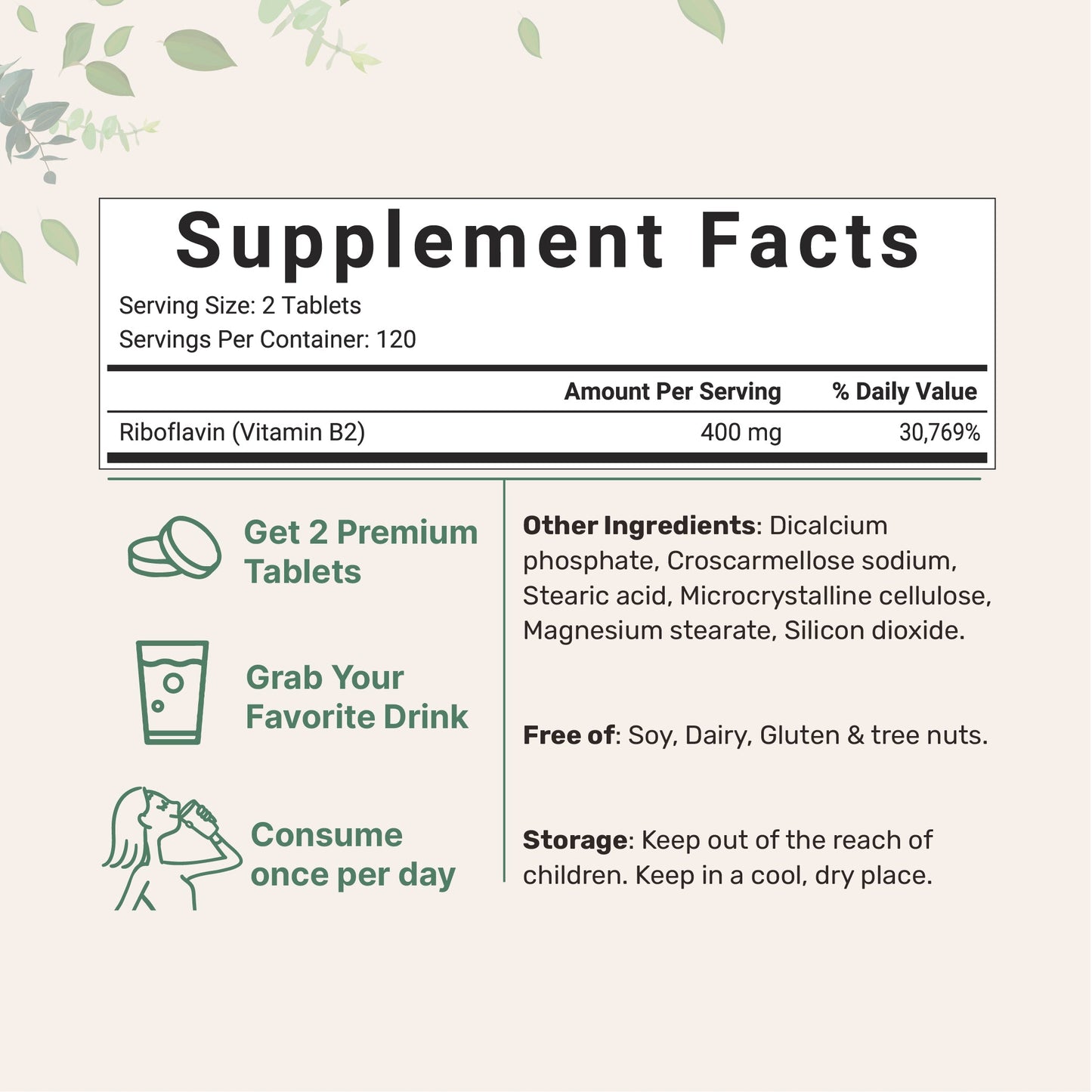 Micro Ingredients Vitamin B2 Riboflavine Tablets