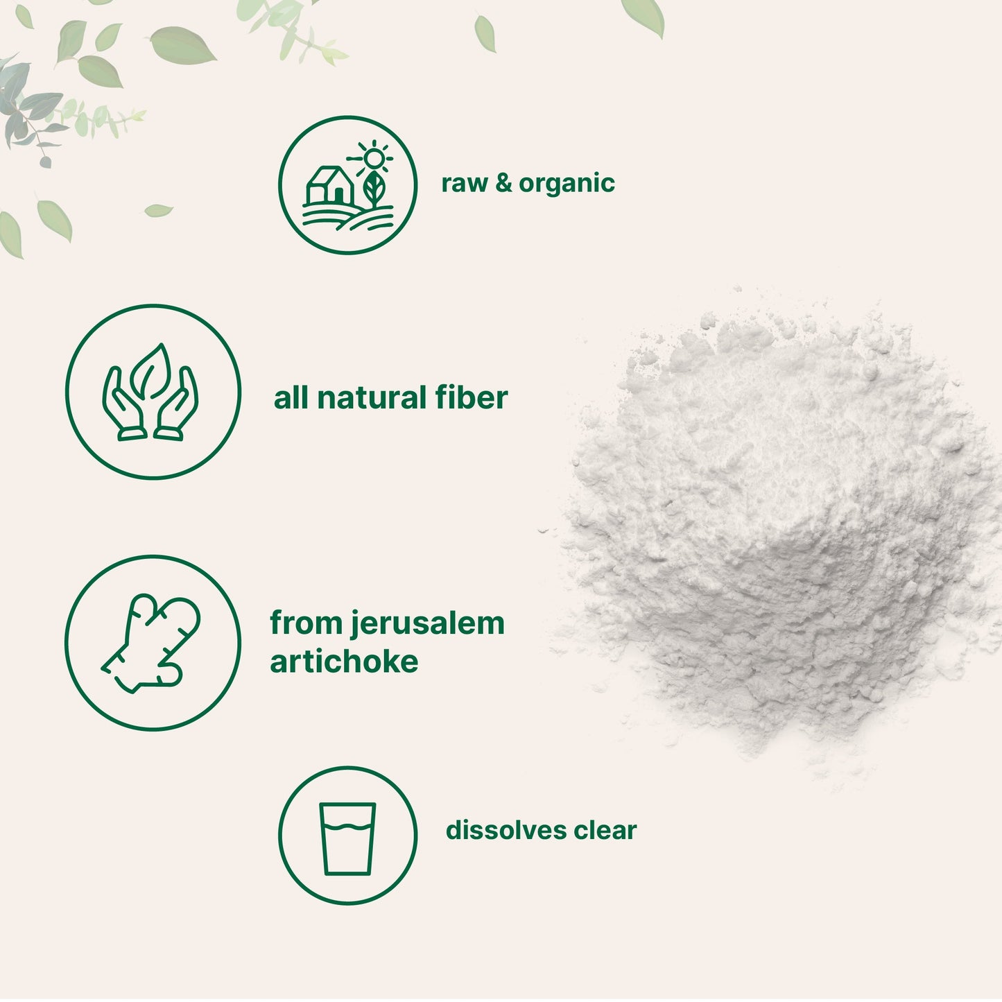 Micro Ingredients Unflavored Organic Inulin FOS Powder - 2.2 Pounds