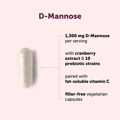 Micro Ingredients Pure D Mannose 1,300mg with Cranberry, 240 Veggie Capsules