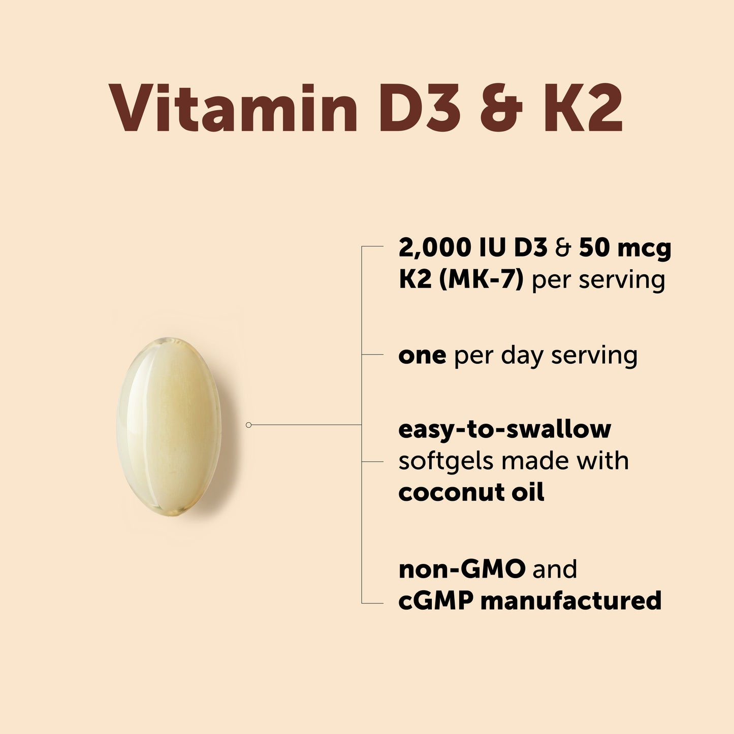 Micro Ingredients Vitamin D3 K2 5000IU /2000IU / 1000IU, Infused with Virgin Coconut Oil, 300 Softgels