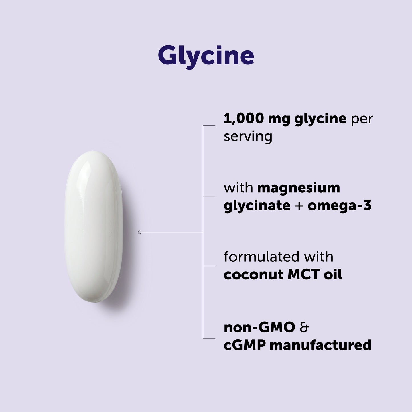 Micro Ingredients Glycine (Amino Acid) 1000mg with MCT Oil, 240 Softgels