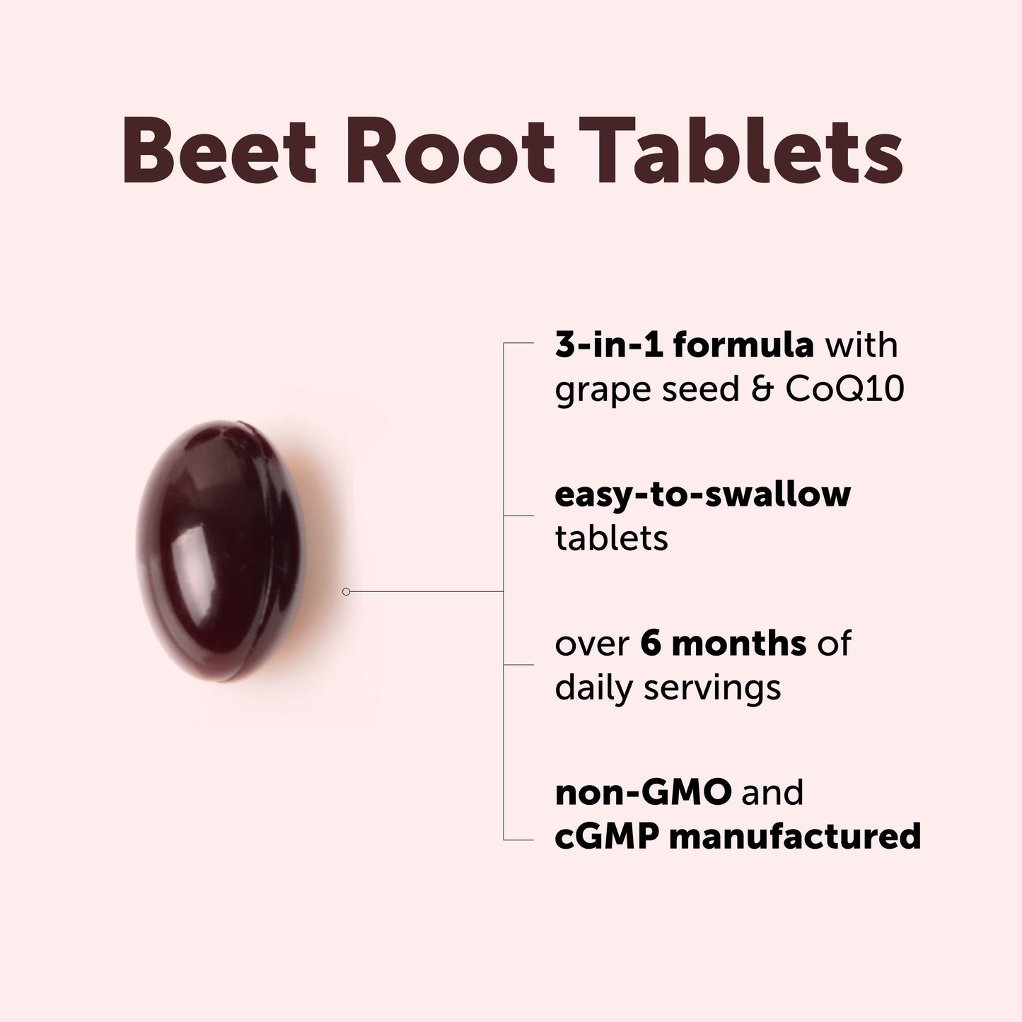 Micro Ingredients Beet Root 3-in-1 Complex with Grape Seed Extract & CoQ10, 400 Tablets
