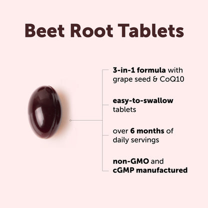 Micro Ingredients Beet Root 3-in-1 Complex with Grape Seed Extract & CoQ10, 400 Tablets