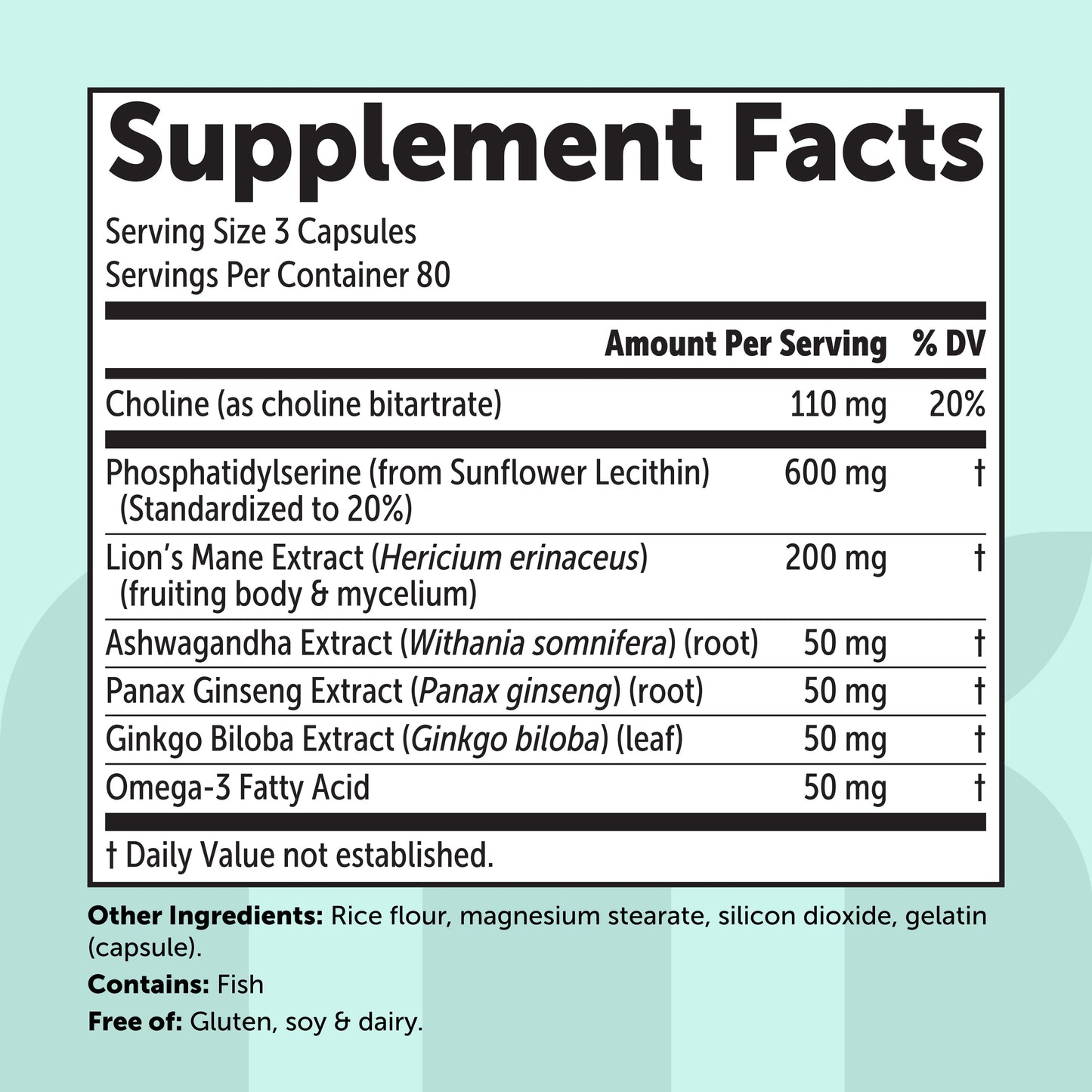 Micro Ingredients Phosphatidyl Serine 600mg, 240 Capsules
