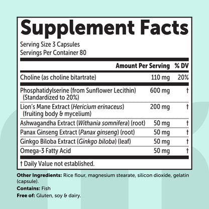 Micro Ingredients Phosphatidyl Serine 600mg, 240 Capsules