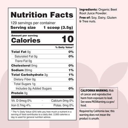 Micro Ingredients Organic Beet Root Juice Powder, 1 Pound