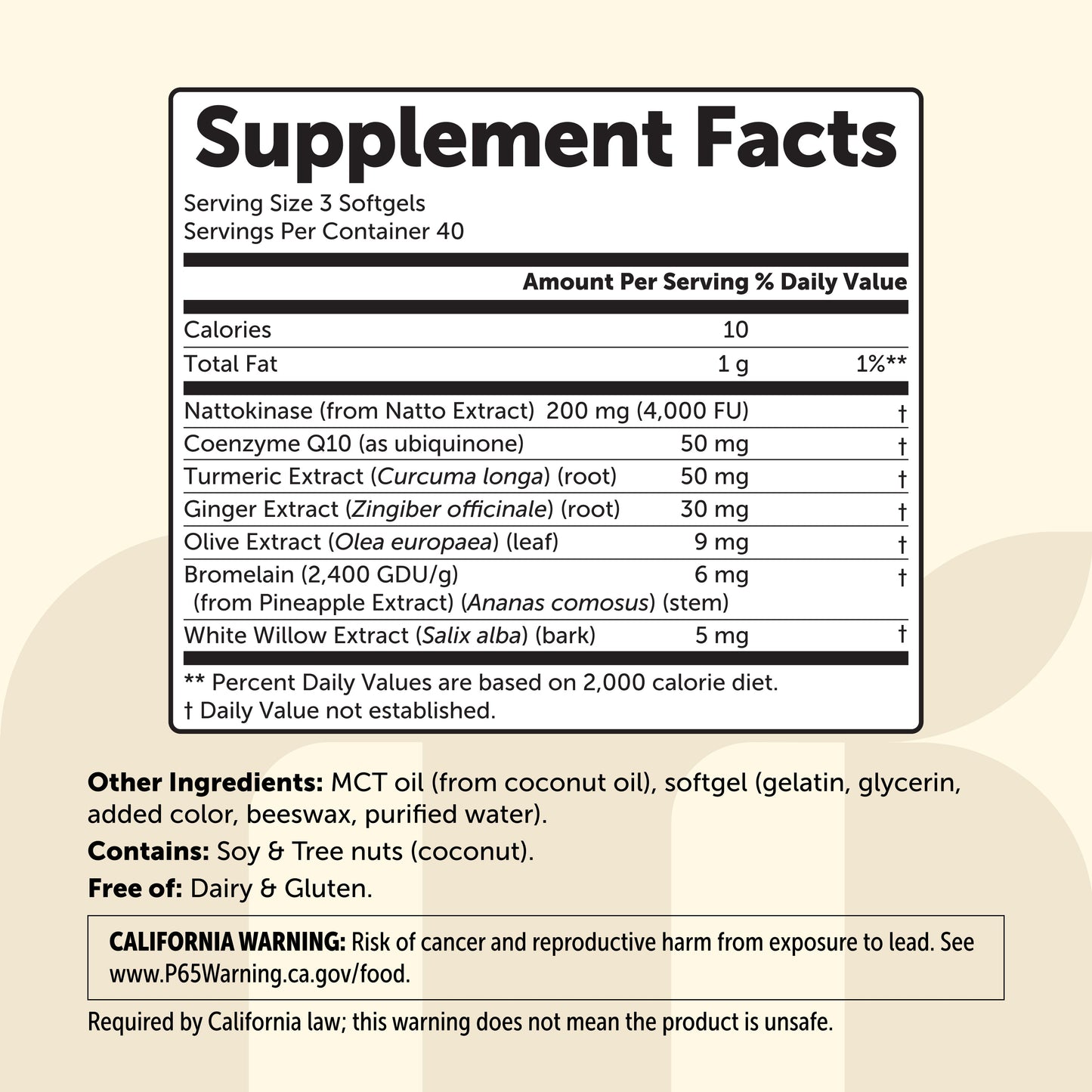Micro Ingredients Nattokinase 4,000 FU Equivalent, Enteric Coated Softgels with MCT Oil