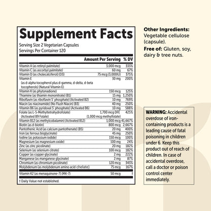 Micro Ingredients Bariatric Multivitamin with 45mg Iron, 240 Veggie Capsules