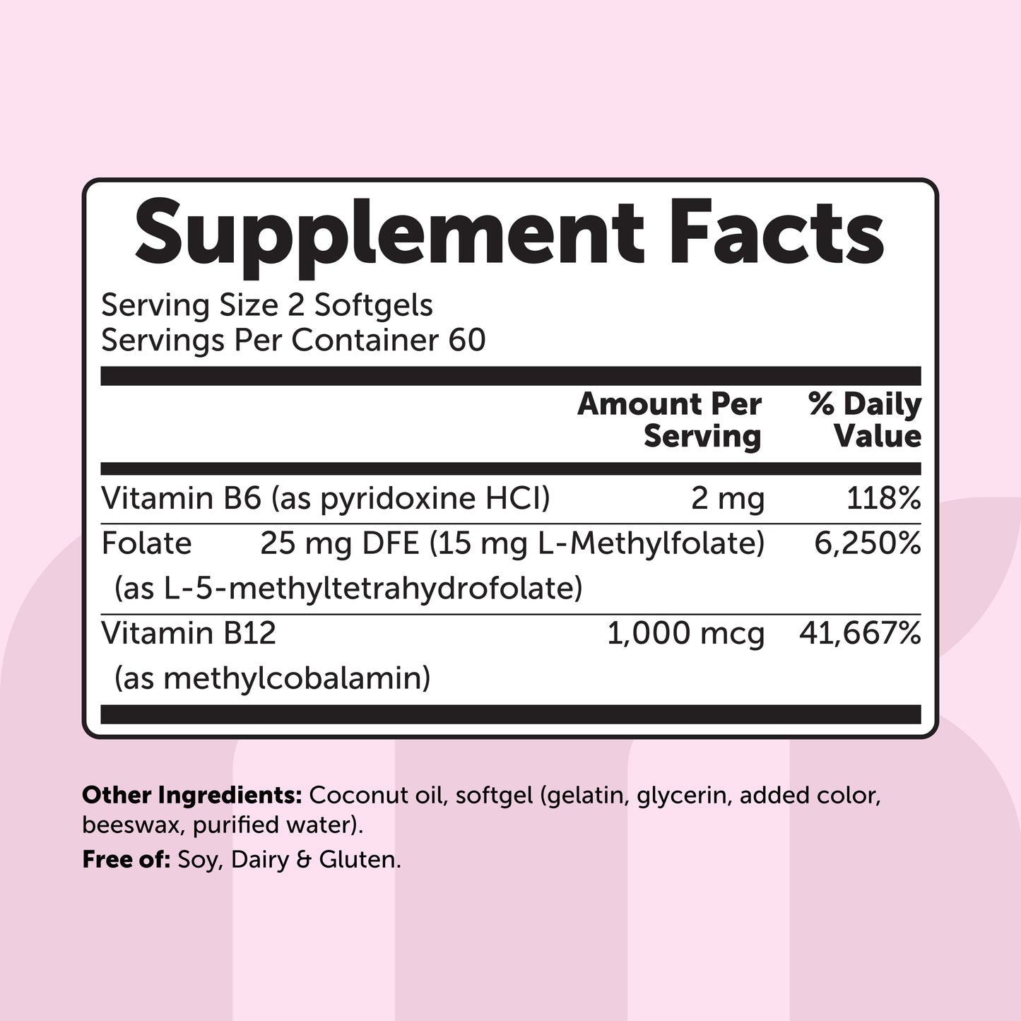 Micro Ingredients L-Methylfolate 5-MTHF 15mg with Coconut Oil, 120 Softgels