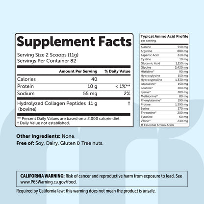 Micro Ingredients Bovine Collagen Peptides Powder, 2lb