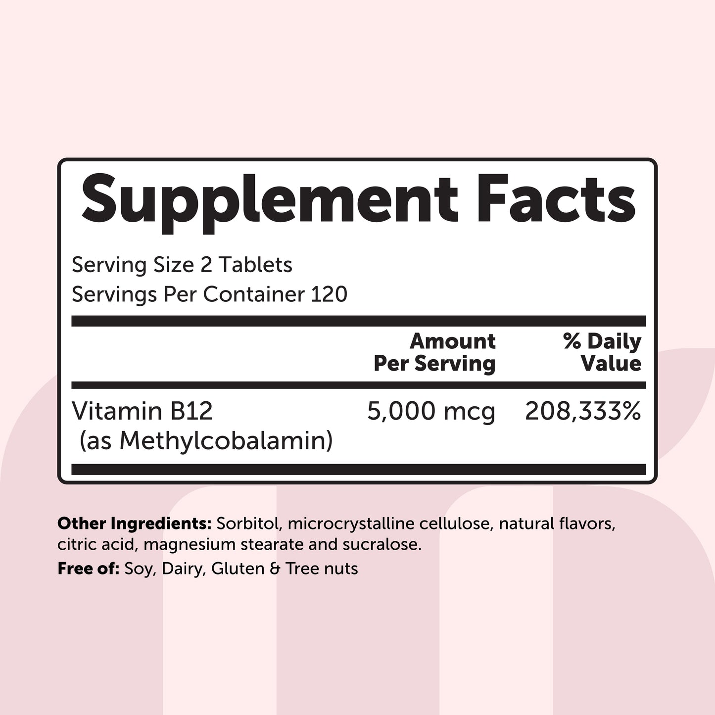 Micro Ingredients Vitamin B12 5000mcg | Methyl B12 Active Form – 240 Chewable Tablets
