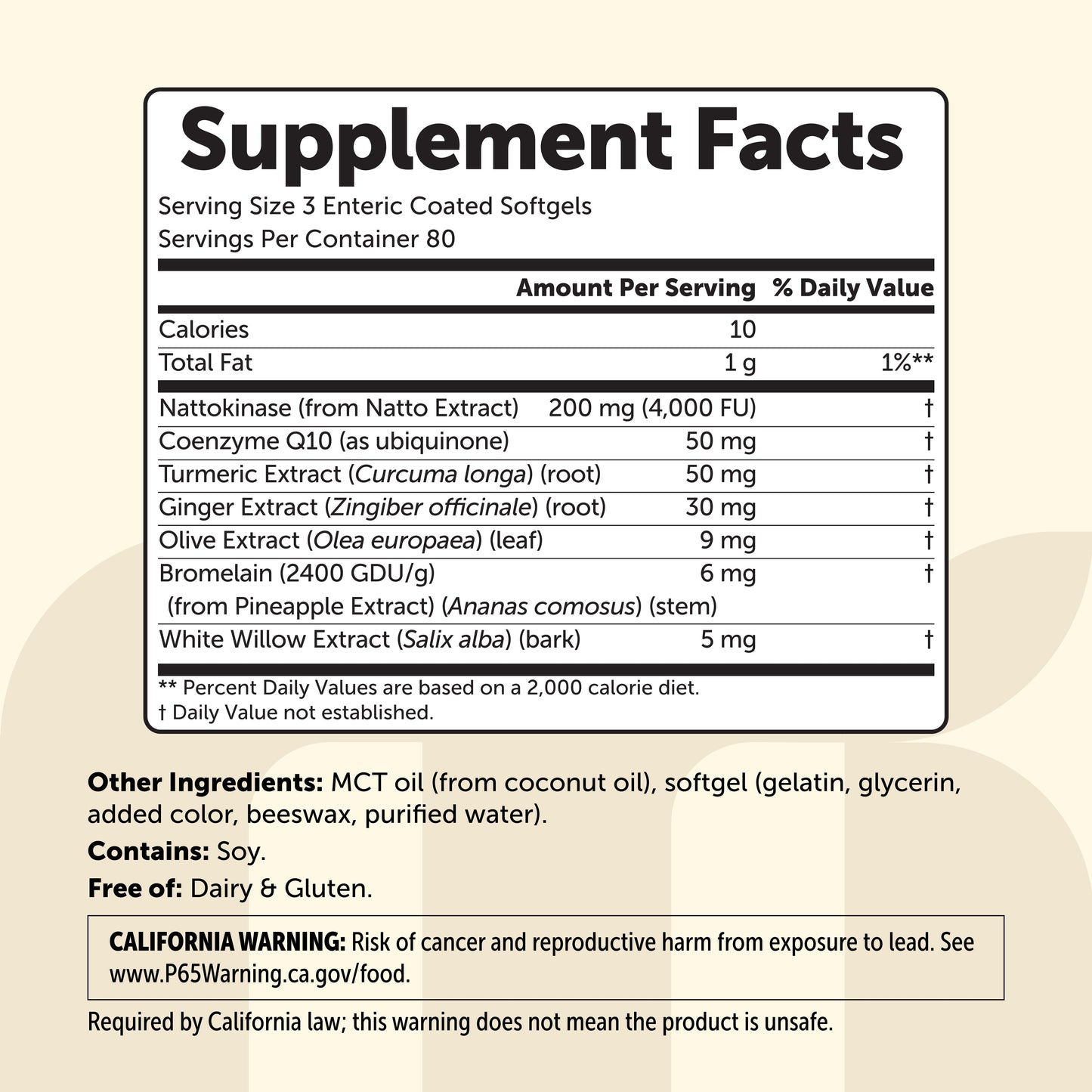 Micro Ingredients Nattokinase 4,000 FU Equivalent, Enteric Coated Softgels with MCT Oil