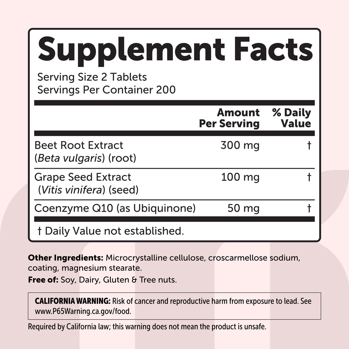 Micro Ingredients Beet Root 3-in-1 Complex with Grape Seed Extract & CoQ10, 400 Tablets