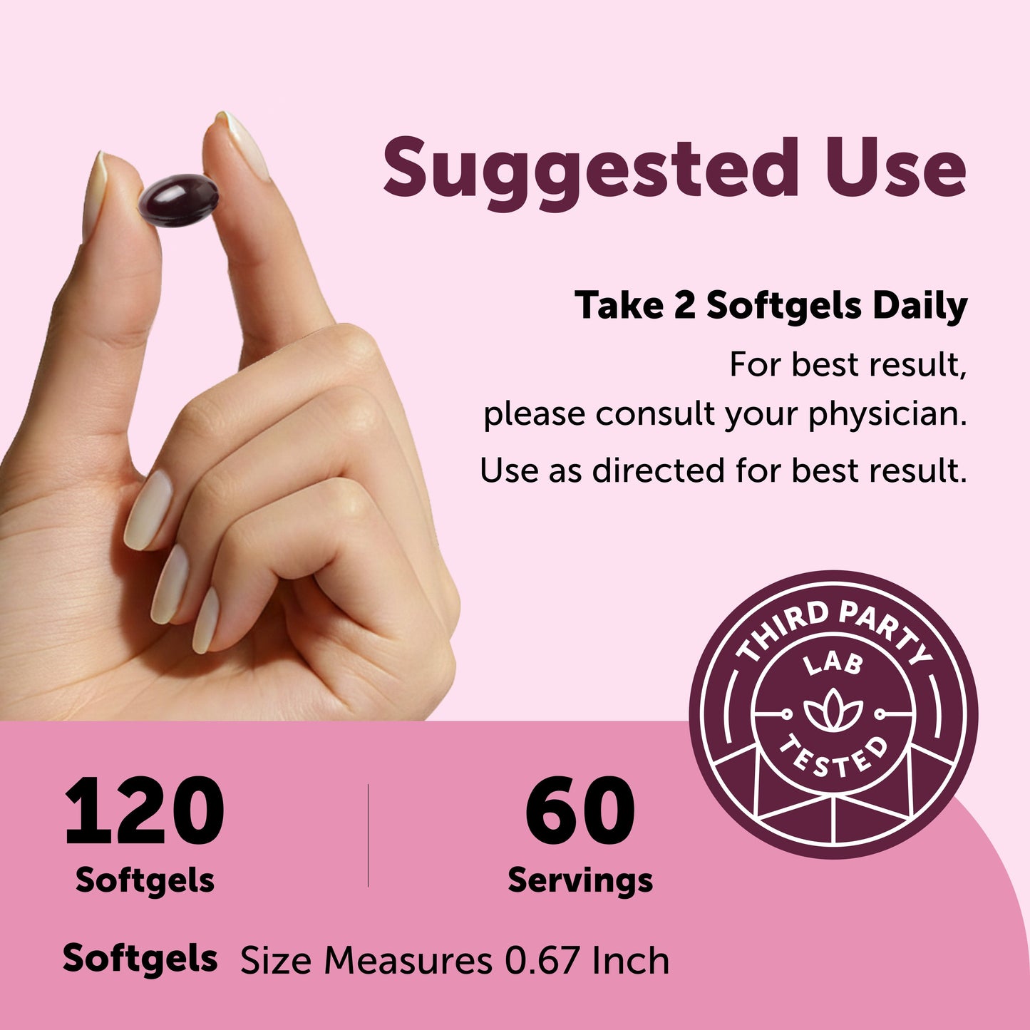 Micro Ingredients L-Methylfolate 5-MTHF 15mg with Coconut Oil, 120 Softgels