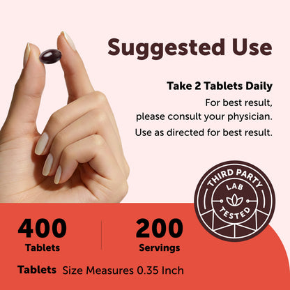 Micro Ingredients Beet Root 3-in-1 Complex with Grape Seed Extract & CoQ10, 400 Tablets
