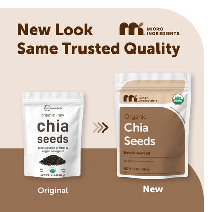 Micro Ingredients Organic Chia Seeds, 4lbs, Raw Chia Seed Source