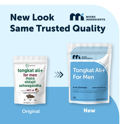 Micro Ingredients Tongkat Ali+ for Men with MCT Oil, 240 Softgels