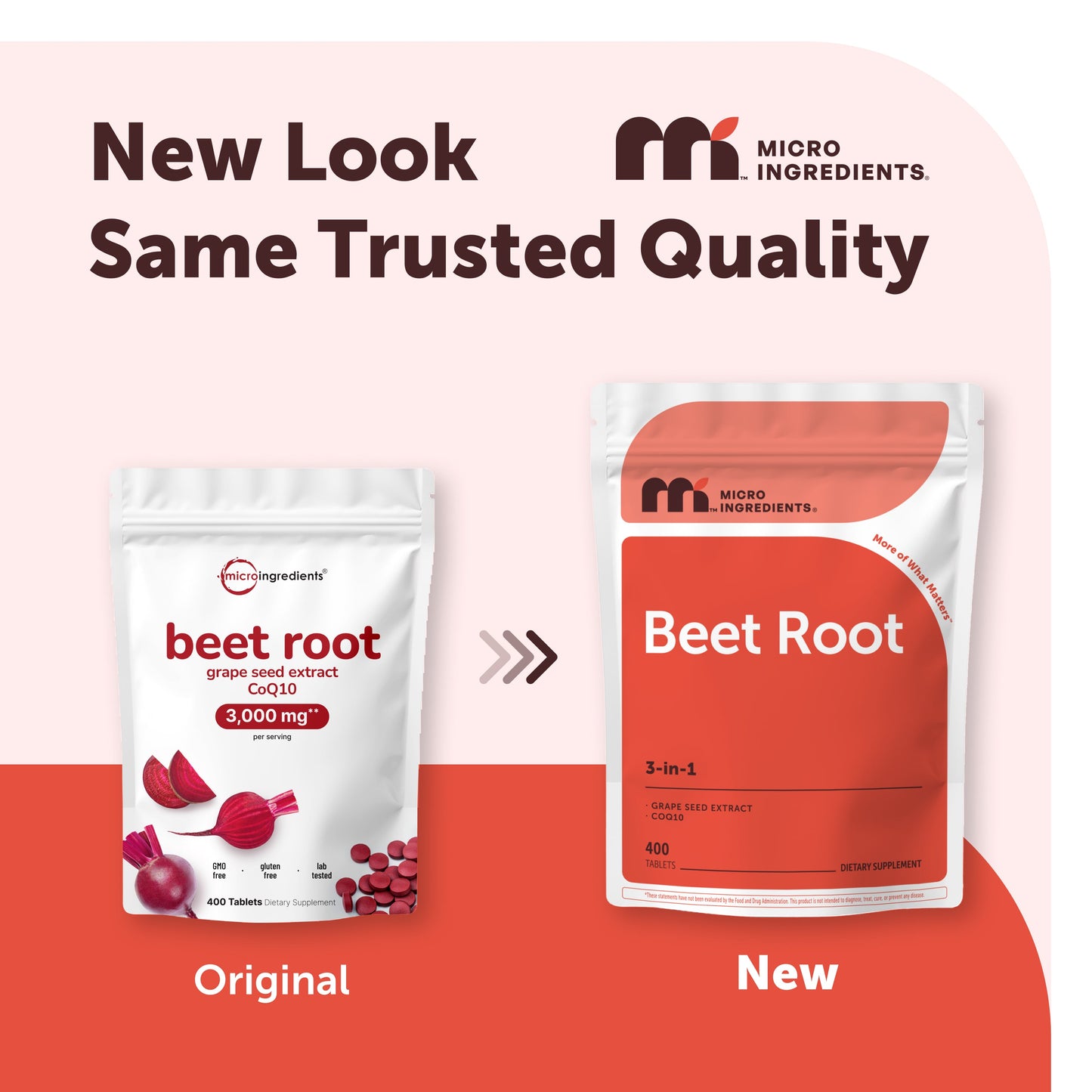 Micro Ingredients Beet Root 3-in-1 Complex with Grape Seed Extract & CoQ10, 400 Tablets