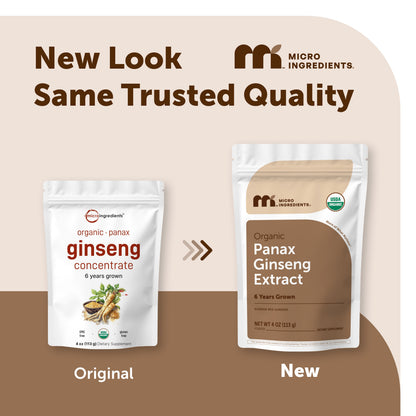 Micro Ingredients Organic Panax Ginseng Extract Powder, 4oz