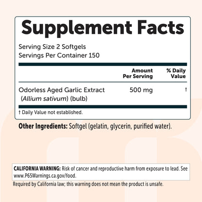 Micro Ingredients Odorless Aged Garlic Extract Softgels