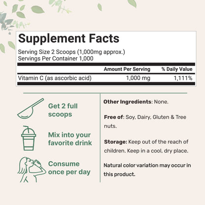 Micro Ingredients Vitamin C Powder (Ascorbic Acid) 1KG