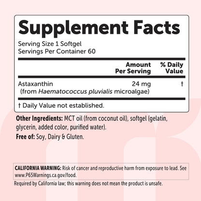 Micro Ingredients Astaxanthin 24mg Softgels
