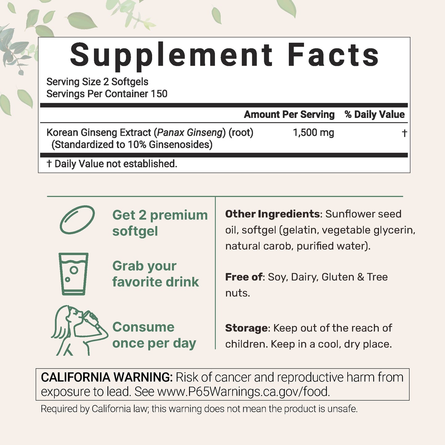 Micro Ingredients Panax Ginseng, 300 Softgels