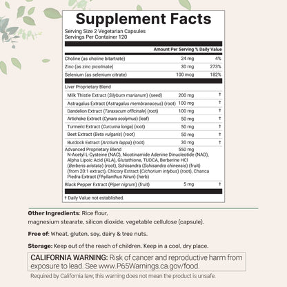 Liver Advanced+, 480 Veggie Capsules, 20-in-1 Advanced Complex