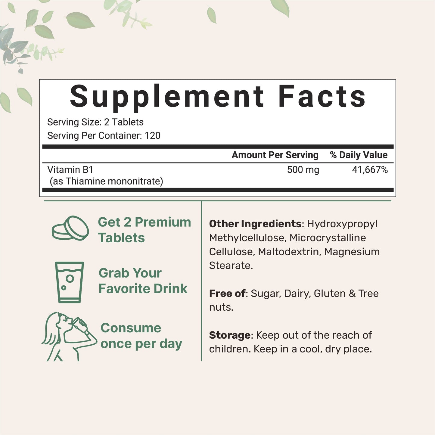 Micro Ingredients Vitamin B1 Thiamine Tablets
