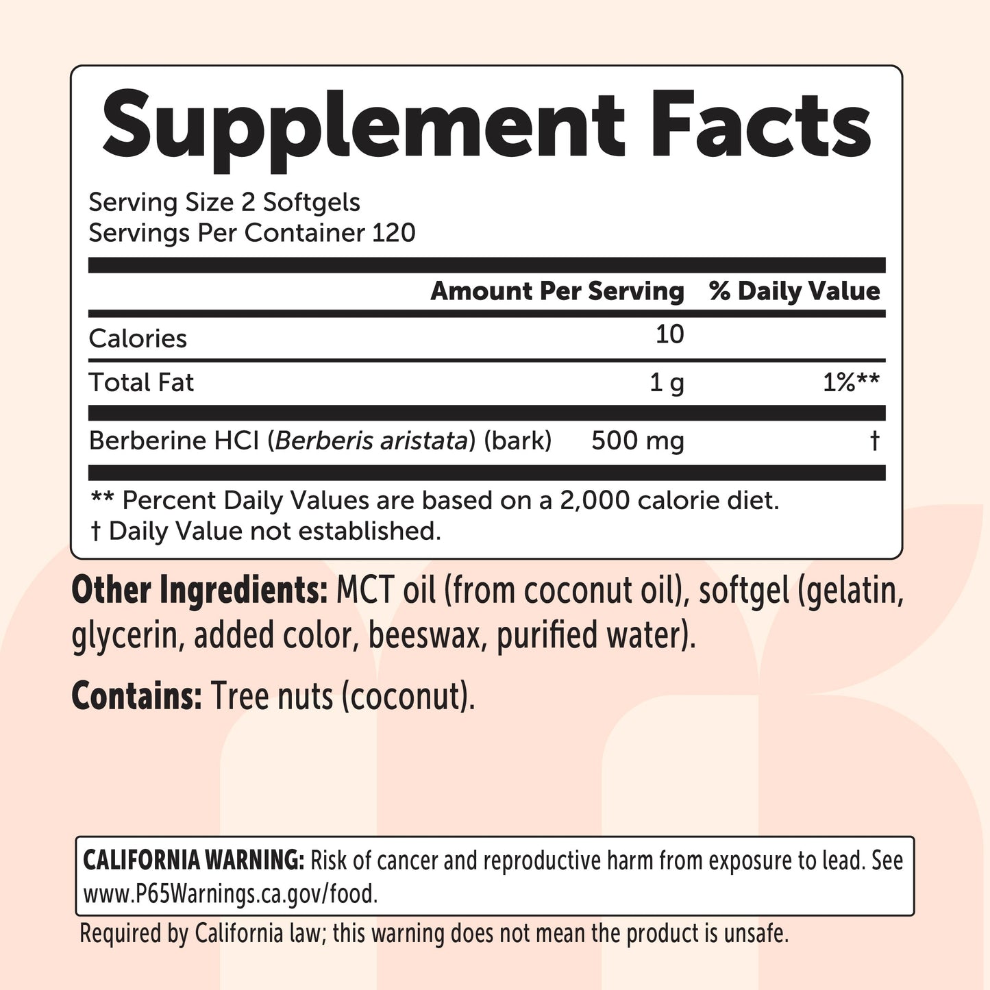Micro Ingredients Berberine 500mg with MCT Oil, 240 Softgels