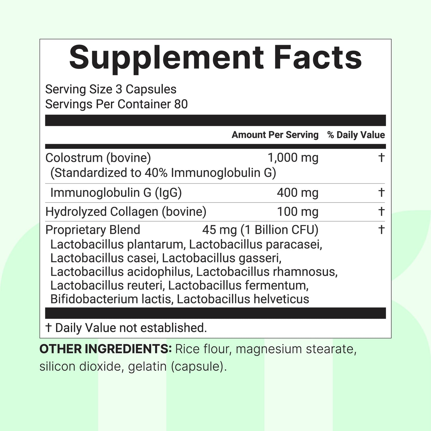 Micro Ingredients Colostrum 1000mg with Collagen & Probiotics, 240 Capsules