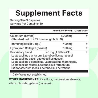 Micro Ingredients Colostrum 1000mg with Collagen & Probiotics, 240 Capsules
