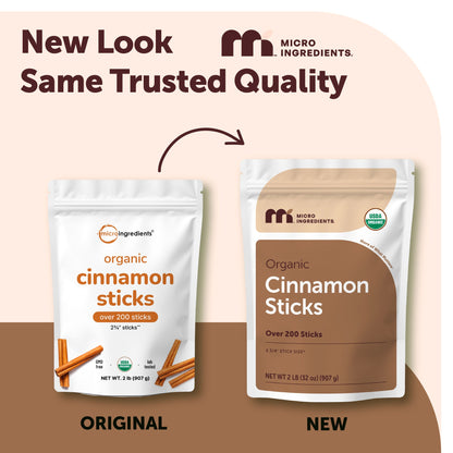 Micro Ingredients Organic Whole Cinnamon Sticks, 2LB