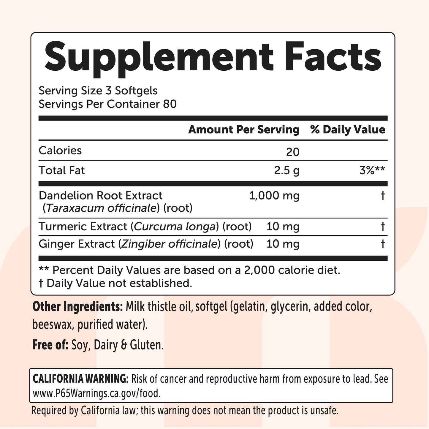 Micro Ingredients Dandelion Root with Turmeric Root and Ginger Root, 240 Milk Thistle Oil Softgels