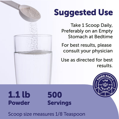 Micro Ingredients Glycine Powder, 500 g (1.1 Pounds)