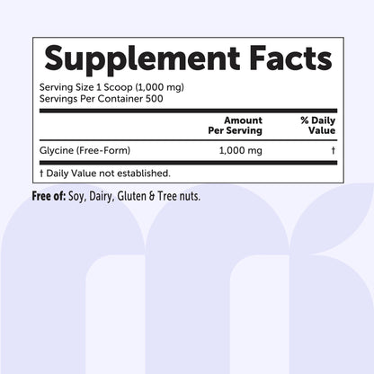 Micro Ingredients Glycine Powder, 500 g (1.1 Pounds)
