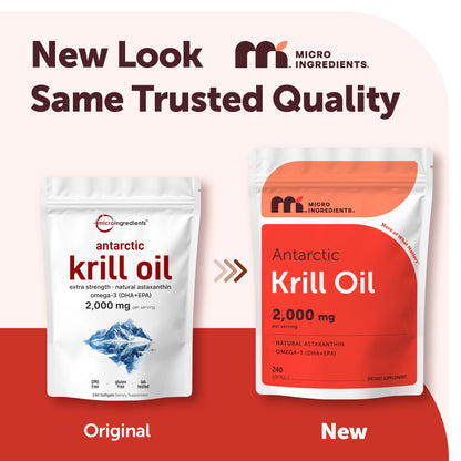 Micro Ingredients Antarctic Krill Oil 2000mg, 240 softgels