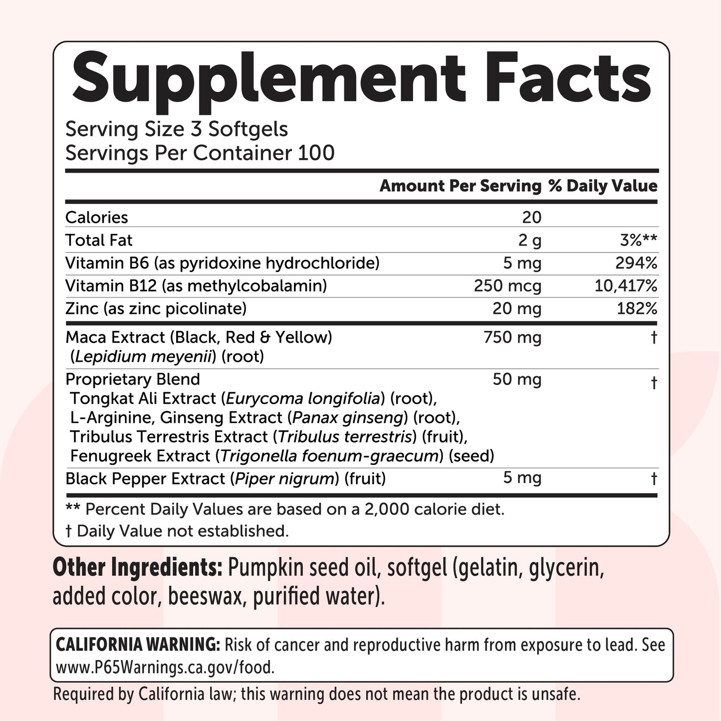 Micro Ingredients Maca Root 10-in-1 Complex with Pumpkin Seed Oil, 300 Softgels