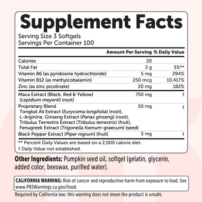 Micro Ingredients Maca Root 10-in-1 Complex with Pumpkin Seed Oil, 300 Softgels
