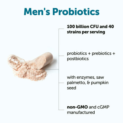 Micro Ingredients Men's Probiotics 40 strains 100 billion CFU, 120 Vegetarian Capsules