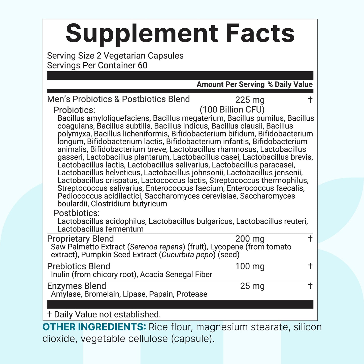 Micro Ingredients Men's Probiotics 40 strains 100 billion CFU, 120 Vegetarian Capsules