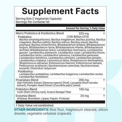 Micro Ingredients Men's Probiotics 40 strains 100 billion CFU, 120 Vegetarian Capsules