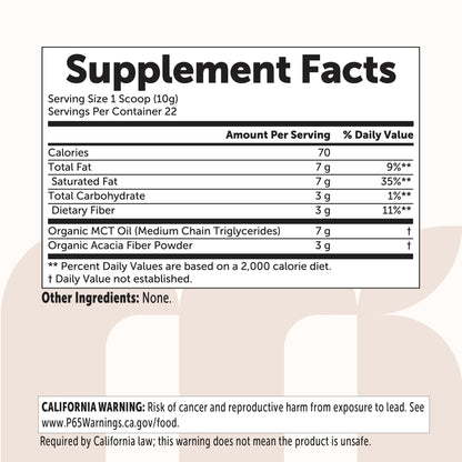 Micro Ingredients Organic MCT Oil with Prebiotic Fiber Powder, 8oz
