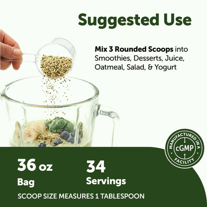 Micro Ingredients Organic Hemp Seeds, 36oz